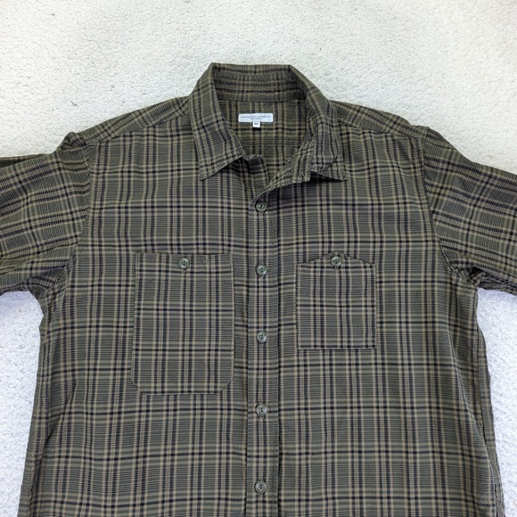Engineered Garments Green Plaid Button Down Shirt Mens Medium Made in USA Cotton - Picture 5 of 8